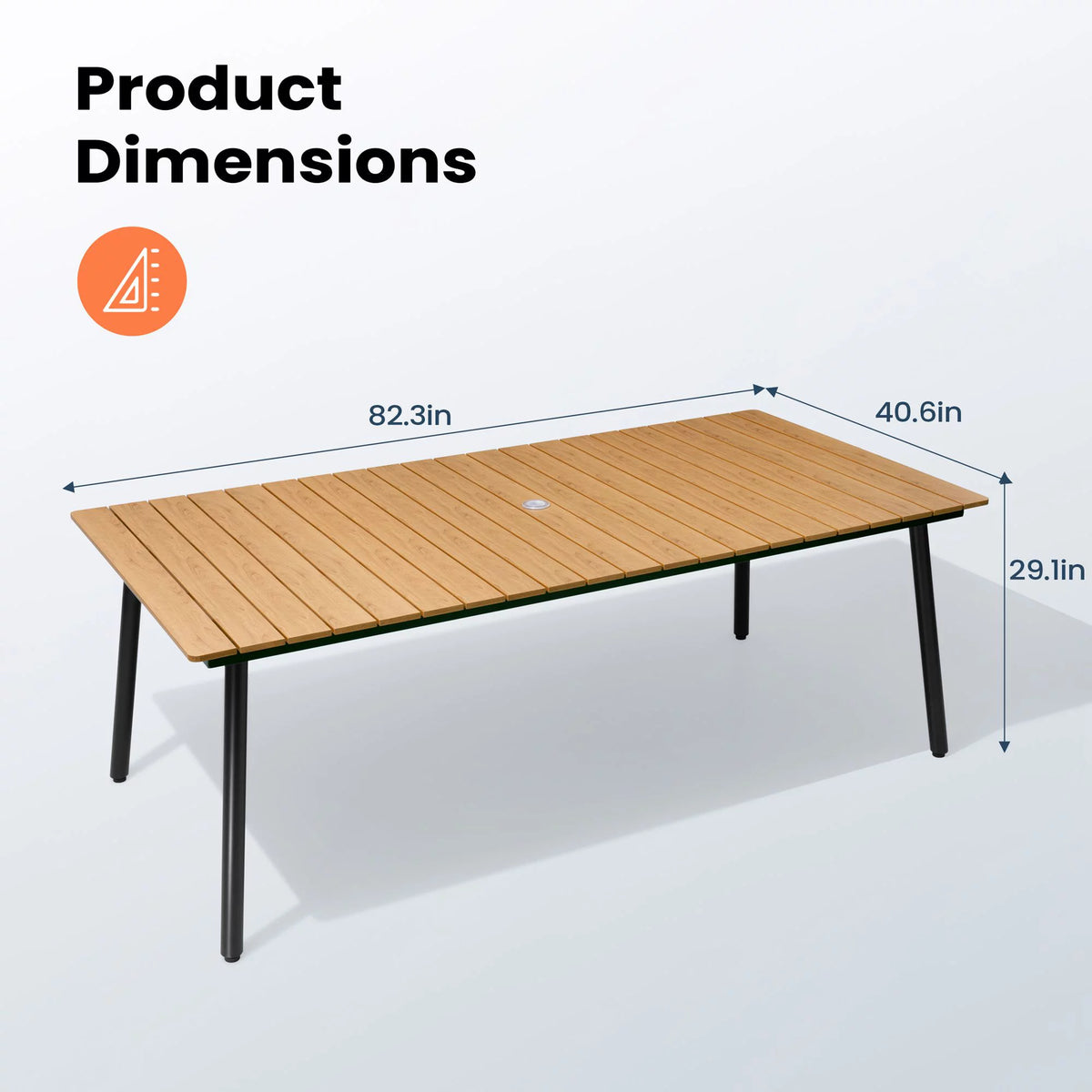 82in Rectangular Dining Table for 6-8 Person, Brown Y9729