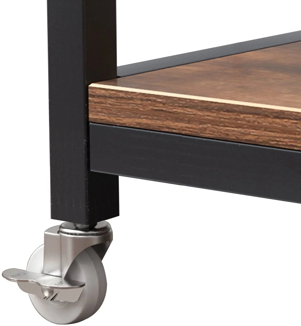 Rustic Brown Wood Kitchen Island Cart S980222
