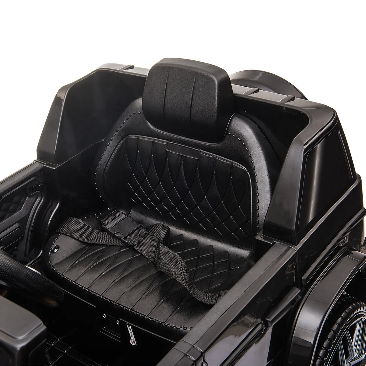 12V Battery Powered Ride On Car with Remote LED Lights Black Q2718