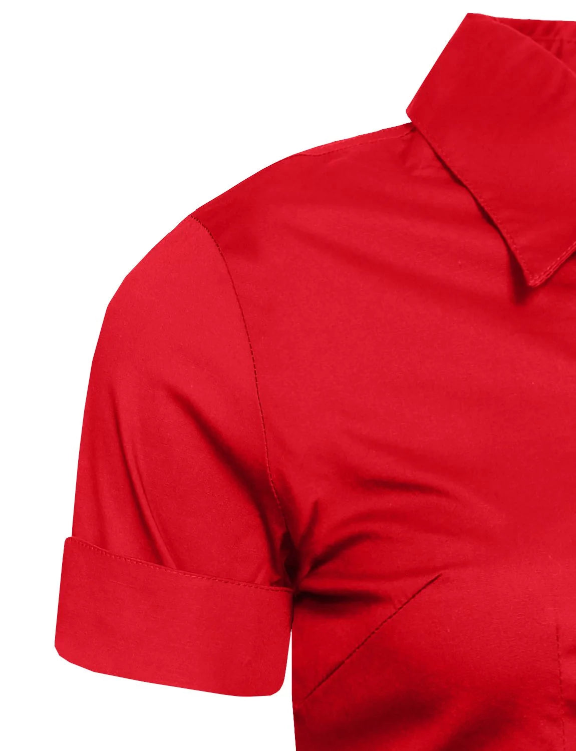 Red Button Down Short Sleeve Shirt R5510