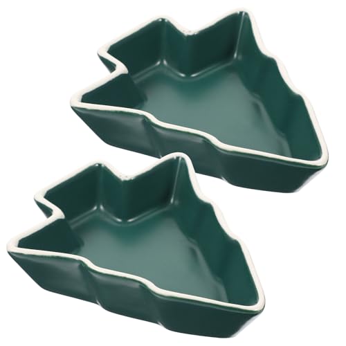 2Pcs Small Ceramic Christmas Candy Bowls Q200