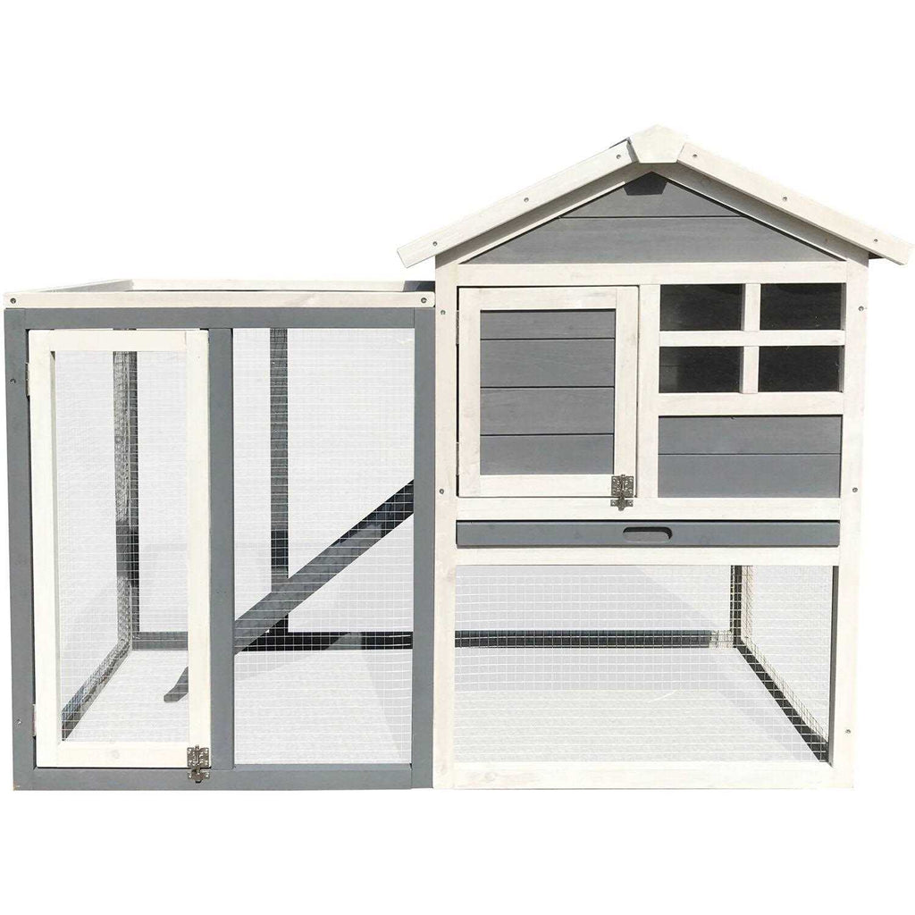 Wooden Elevated Rabbit Hutch with Ramp K870