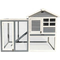 Wooden Elevated Rabbit Hutch with Ramp K870