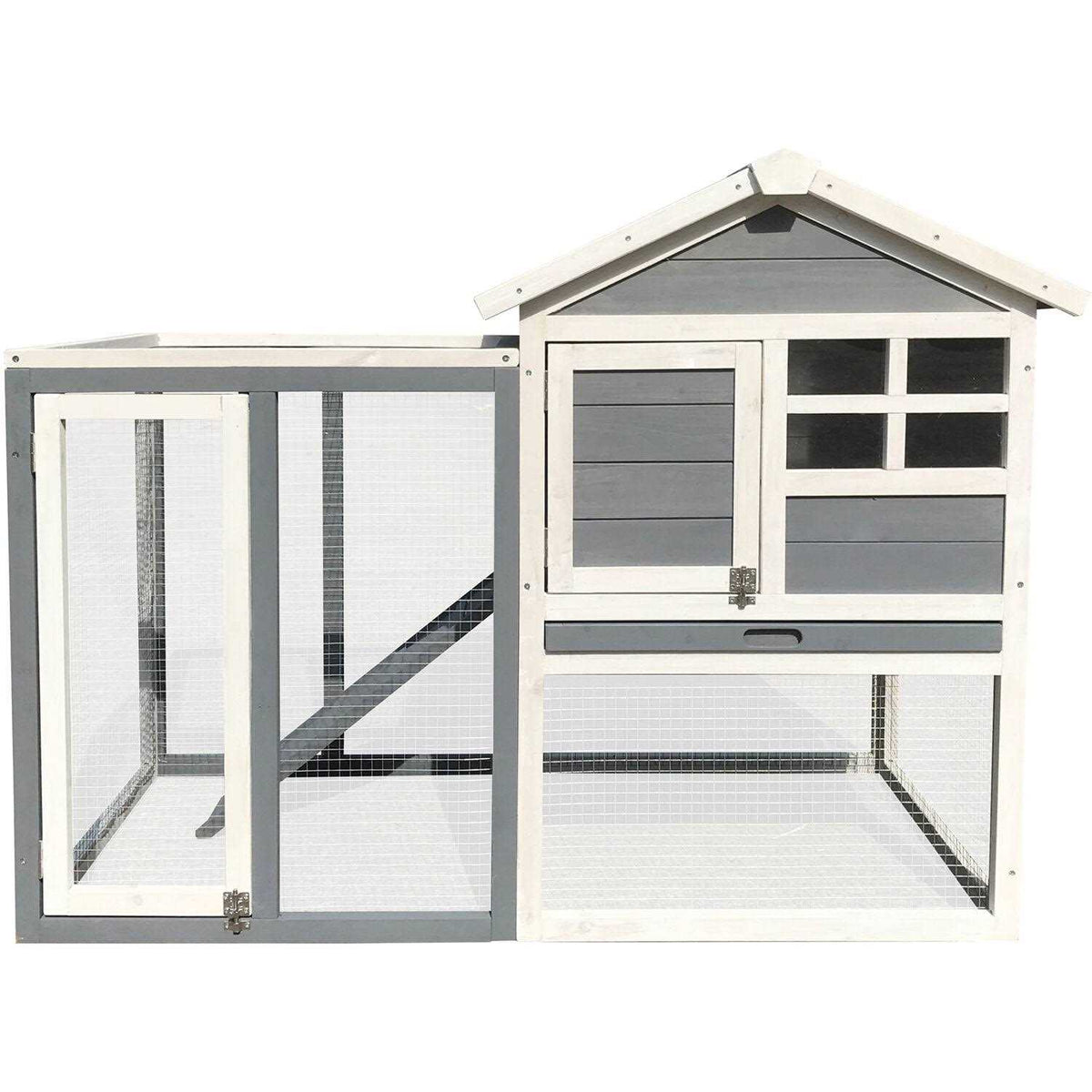 Wooden Elevated Rabbit Hutch with Ramp K870