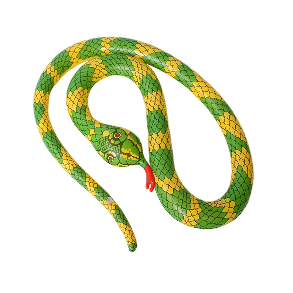 Yellow Simulate Inflatable Snake Model Toys Prank Prop Decoration Kids Animal Toy K589
