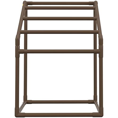 5 Bar Brown Freestanding PVC Pool Towel Rack with 8 Towel Clips F544