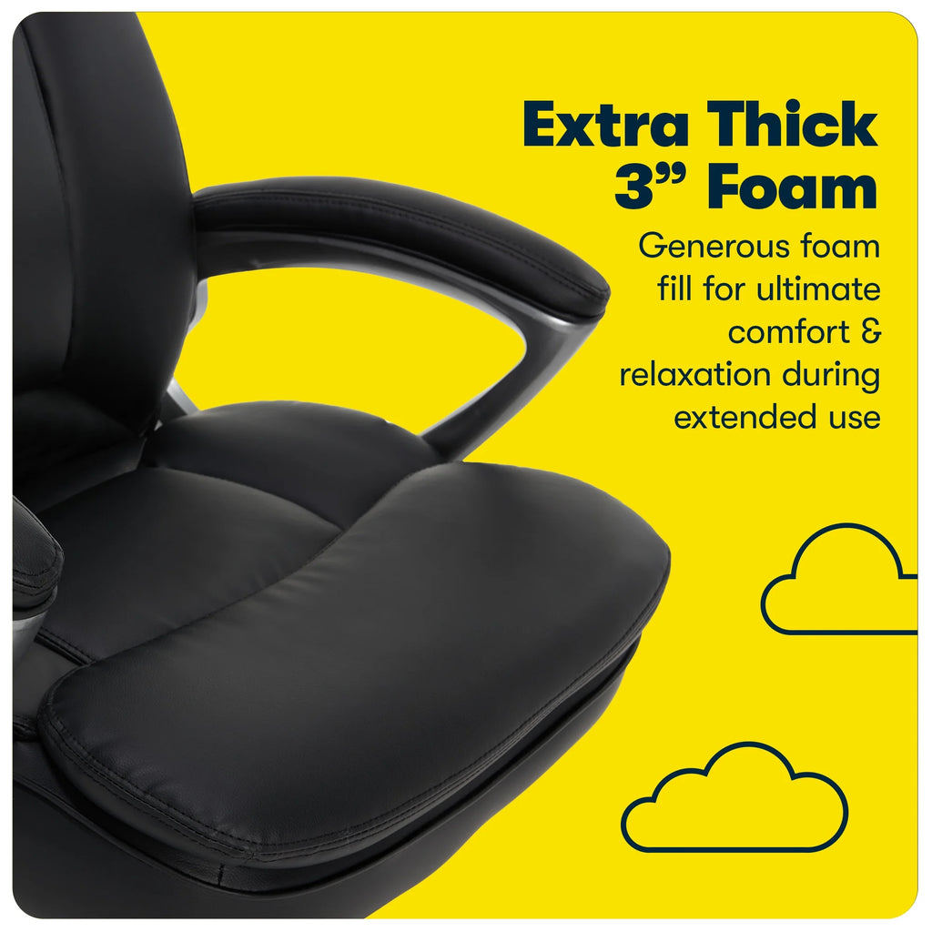 Black Faux Leather Executive Office Chair M417391