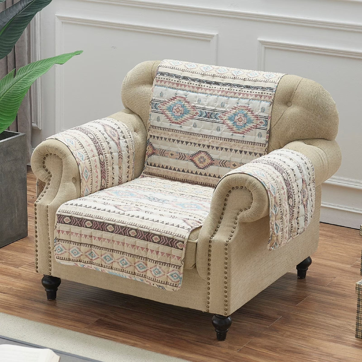Tan Reversible Armchair Protector K361
