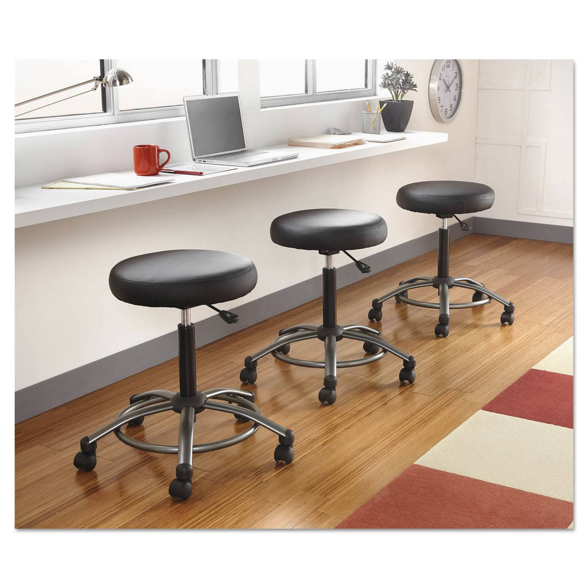 Black Height-Adjustable Utility Stool Z27044