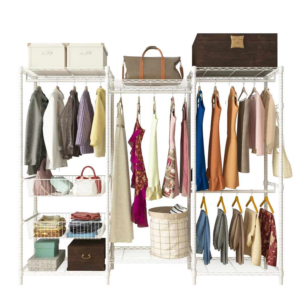 89"L Freestanding Closet Storage Organizer White A78720