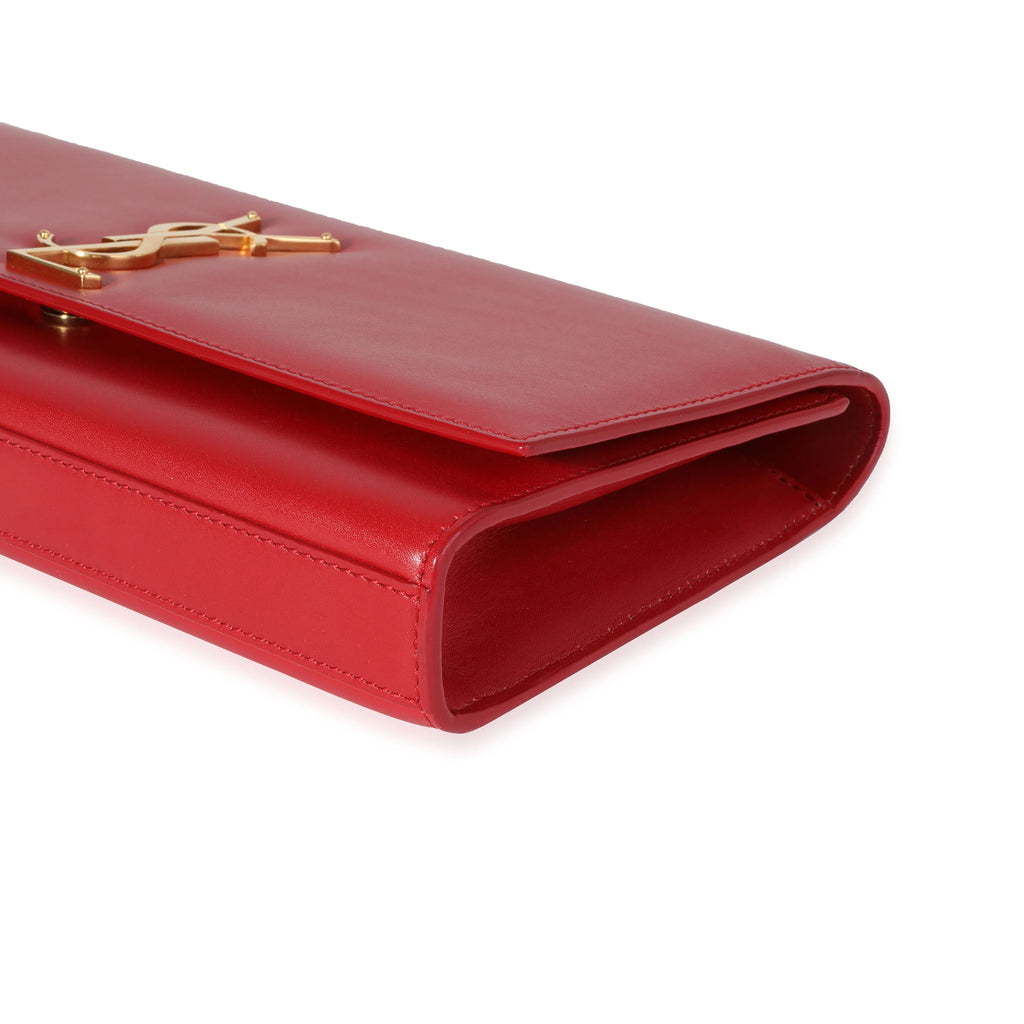 Red Smooth Calfskin Clutch R564
