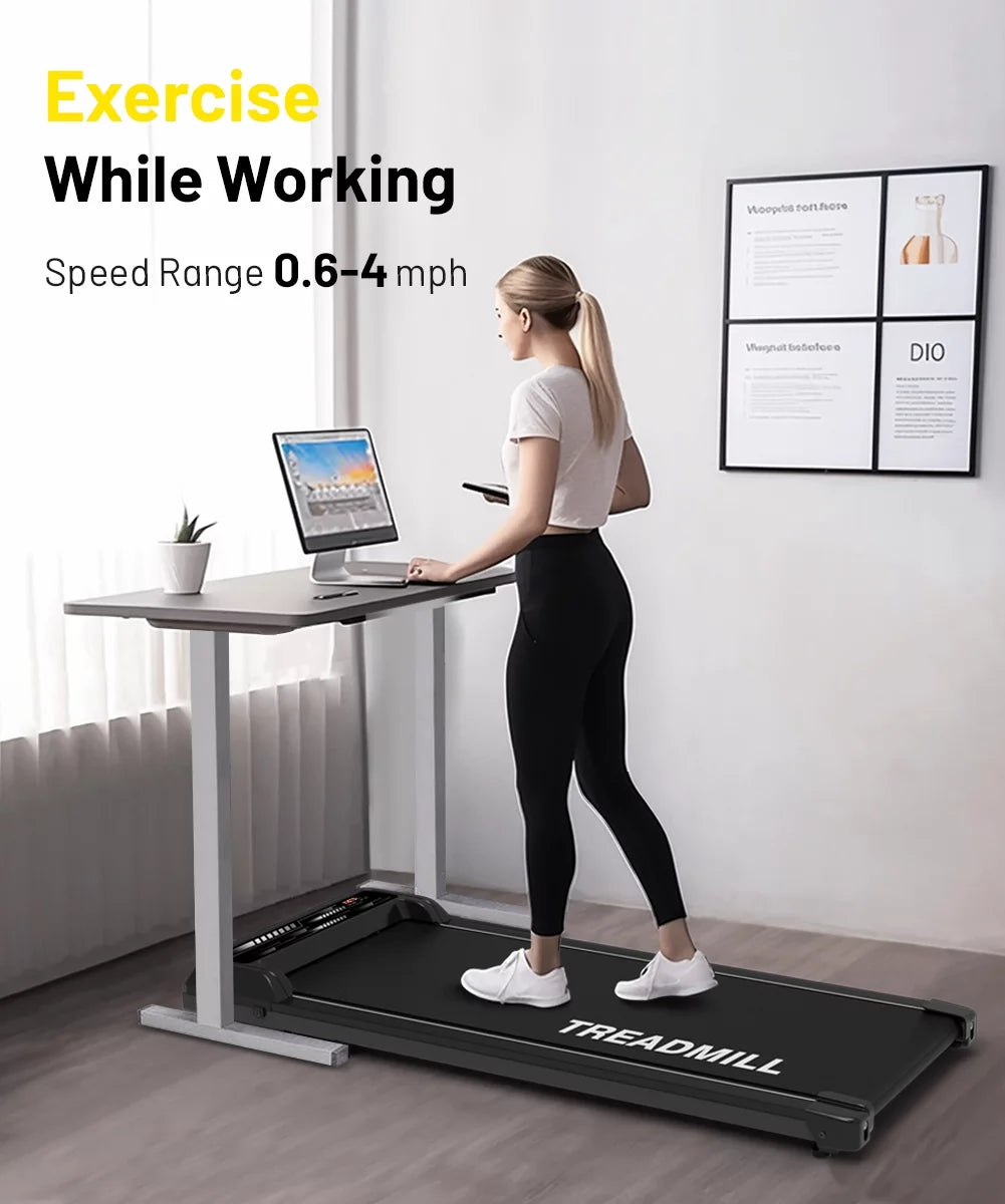 Black Portable Walking Pad Treadmill T249706