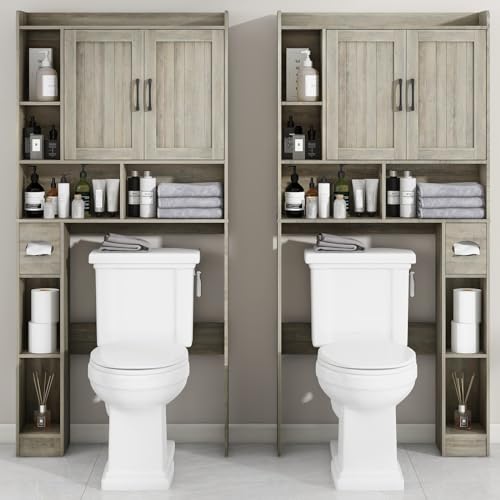 Over The Toilet Storage Cabinet with Sliding Doors W90868