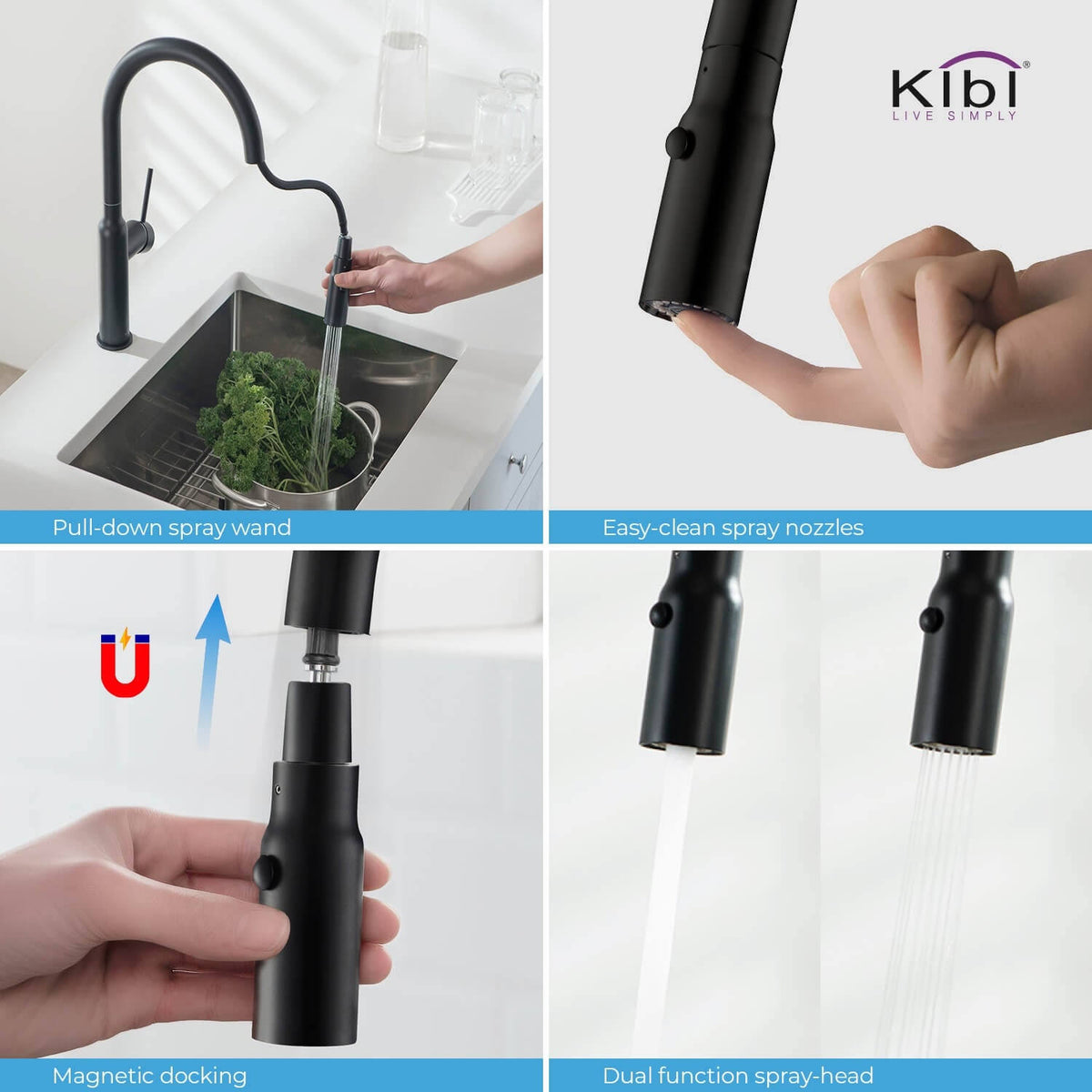 Chrome Brass Kitchen Faucet with Sprayer E81936