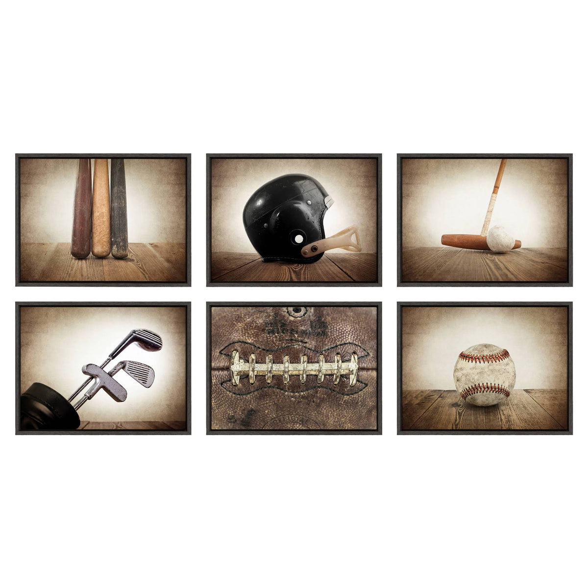 Vintage Helmet Framed Canvas D56149