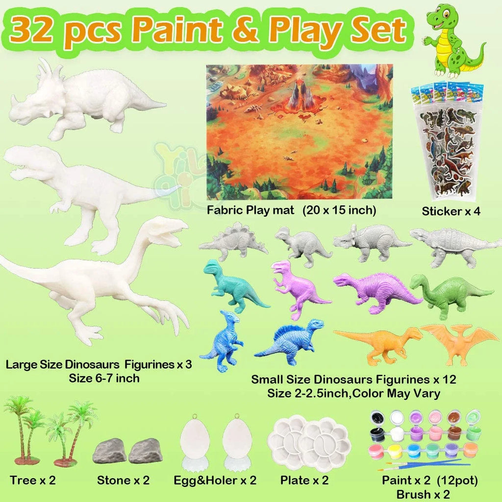 Kids Dinosaur Painting Kit with Play Mat N977035