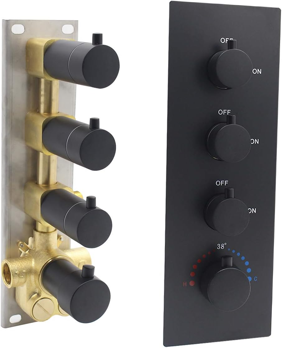 Solid Brass Chrome Trim Thermostatic Shower Diverter Valve G922