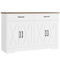 Black Rustic Brown Buffet Cabinet with Drawers and Shelves I28095