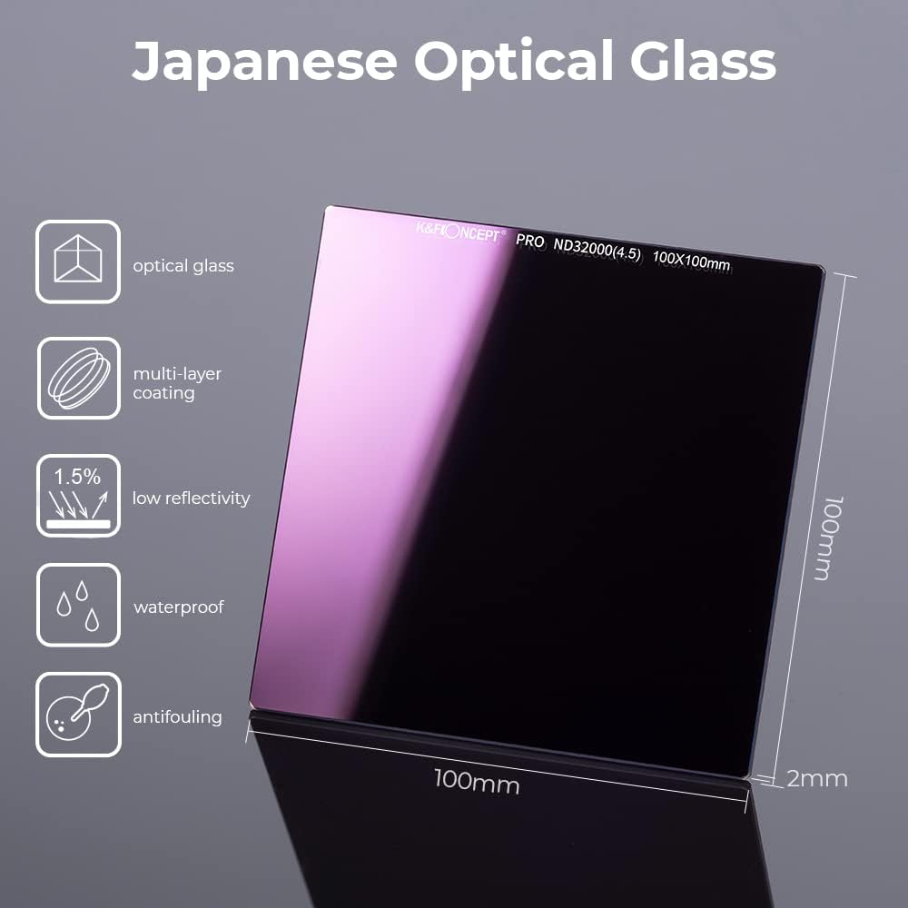 100x100mm Square 15 Stops Neutral Density Filter P488