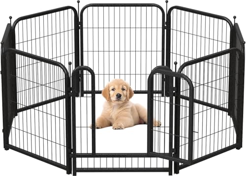 40 Inch 16 Panel Metal Dog Playpen Black-Silver I601695