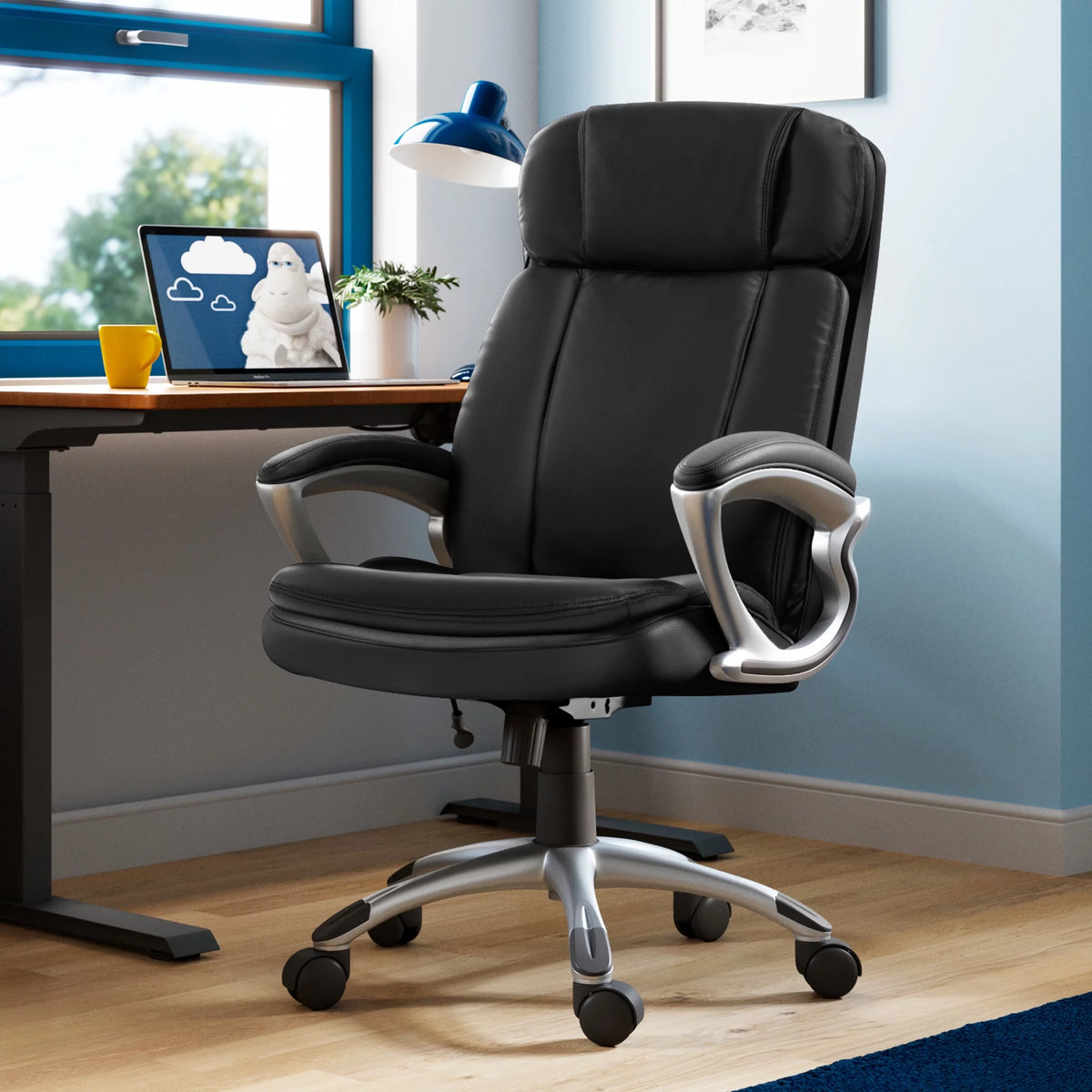 Black Faux Leather Executive Office Chair M417391