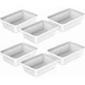 White 6 Pack Plastic Storage Basket Set S5058