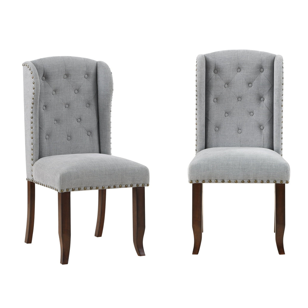 Brown and Grey Traditional Accent Dining Chair Set of Two R9989