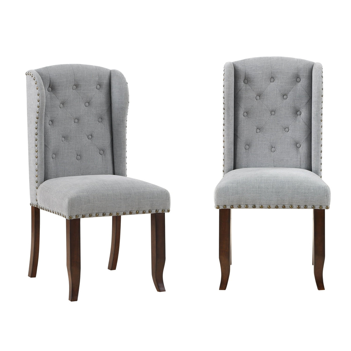 Brown and Grey Traditional Accent Dining Chair Set of Two R9989