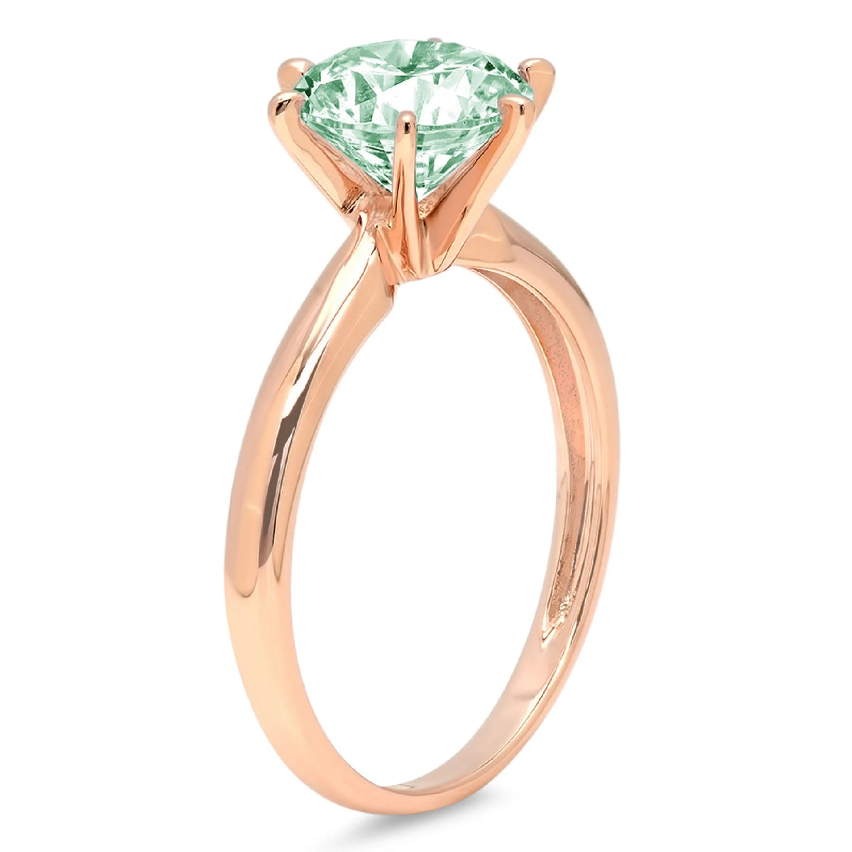 18k Pink Rose Gold Solitaire Ring F934
