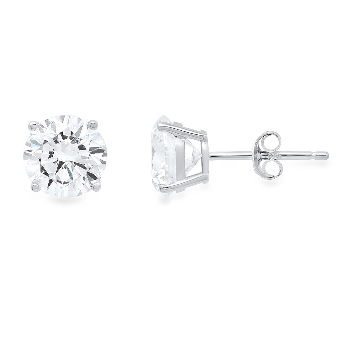 18K White Gold Diamond Stud Earrings N46839