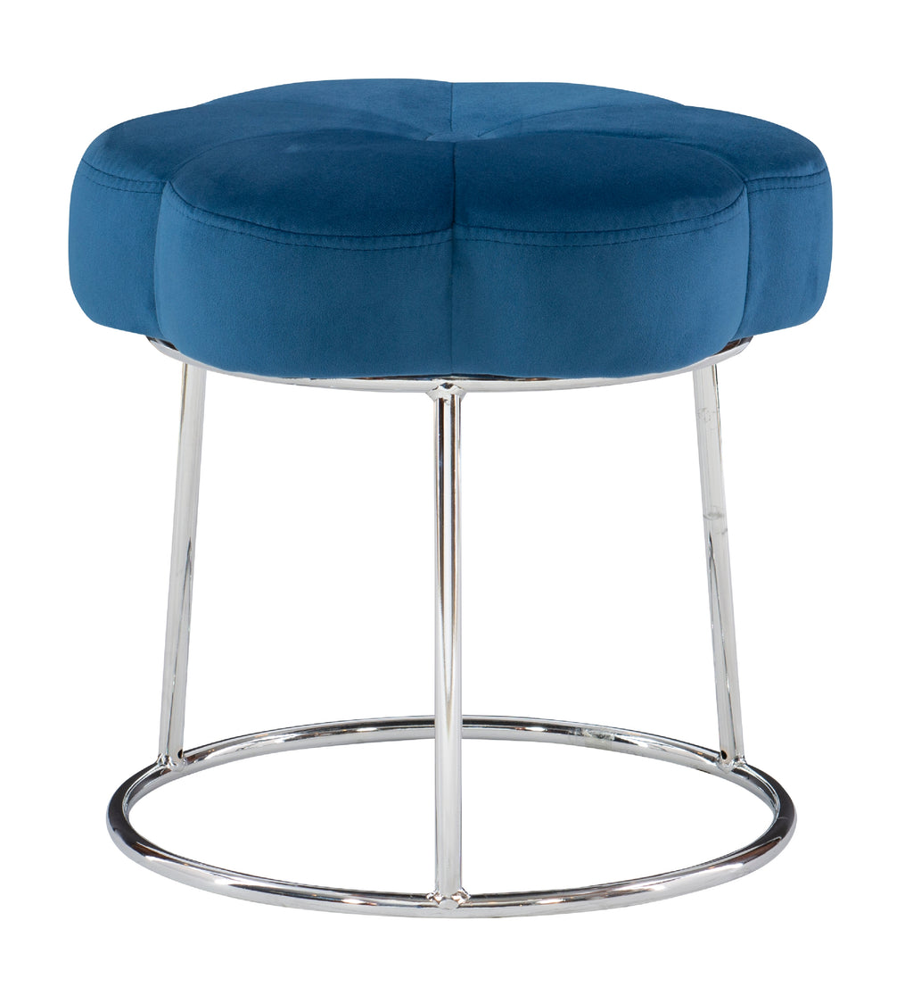 Navy Velvet Vanity Stool or Ottoman Z6665