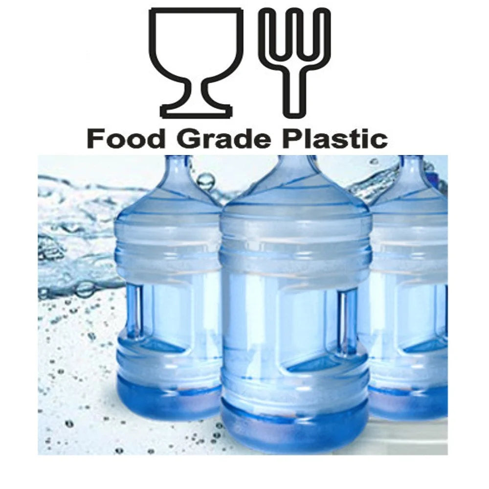 2-Pc Plastic Water Bottle With Screw Caps 5 Gallons Jug Container With Cap N450792