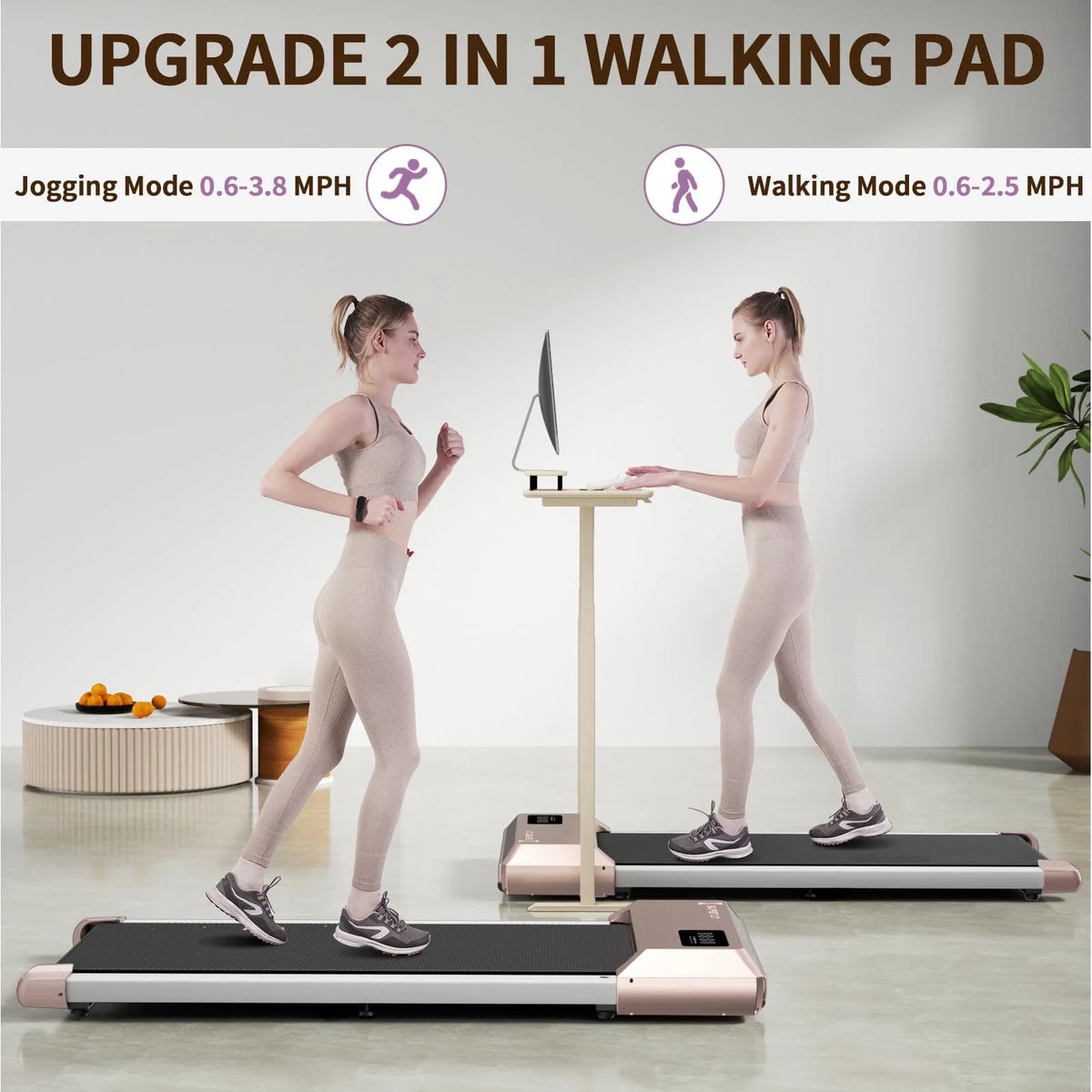 2.5Hp Ultra-Quiet Walking Pad Treadmill with Remote Control A581