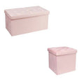 Pink Velvet Ottoman with Storage M33843