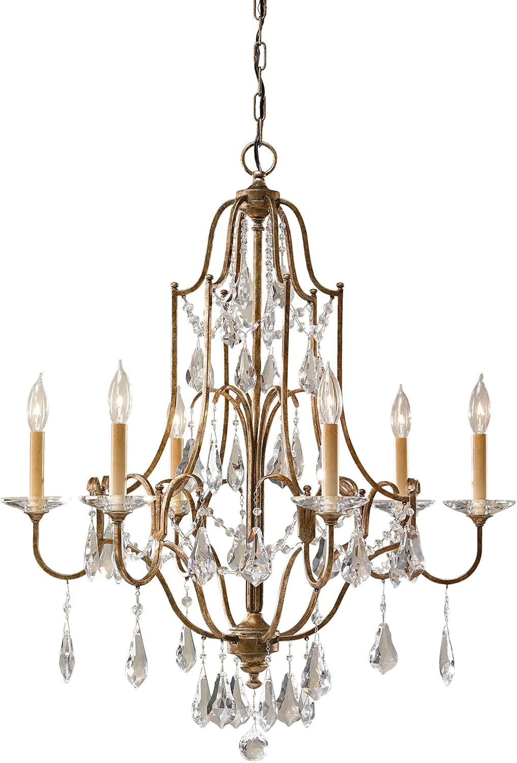 Bronze 6-Light Crystal Candle Chandelier M557461