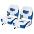 2PCS Low Back Folding Boat Seat Black & Grey X315880