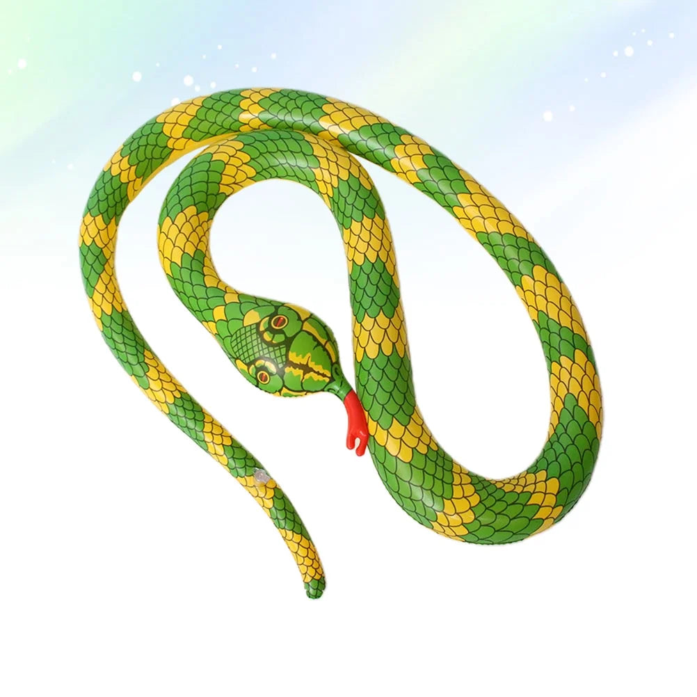Yellow Simulate Inflatable Snake Model Toys Prank Prop Decoration Kids Animal Toy K589