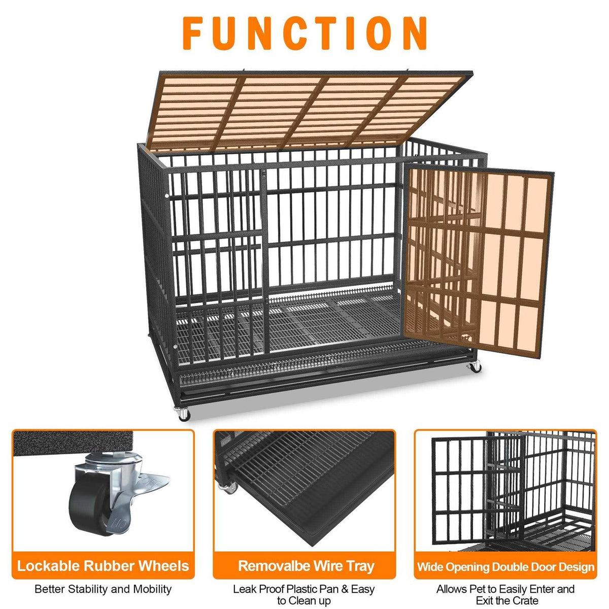 48 inch Heavy Duty Metal Dog Crate K514583