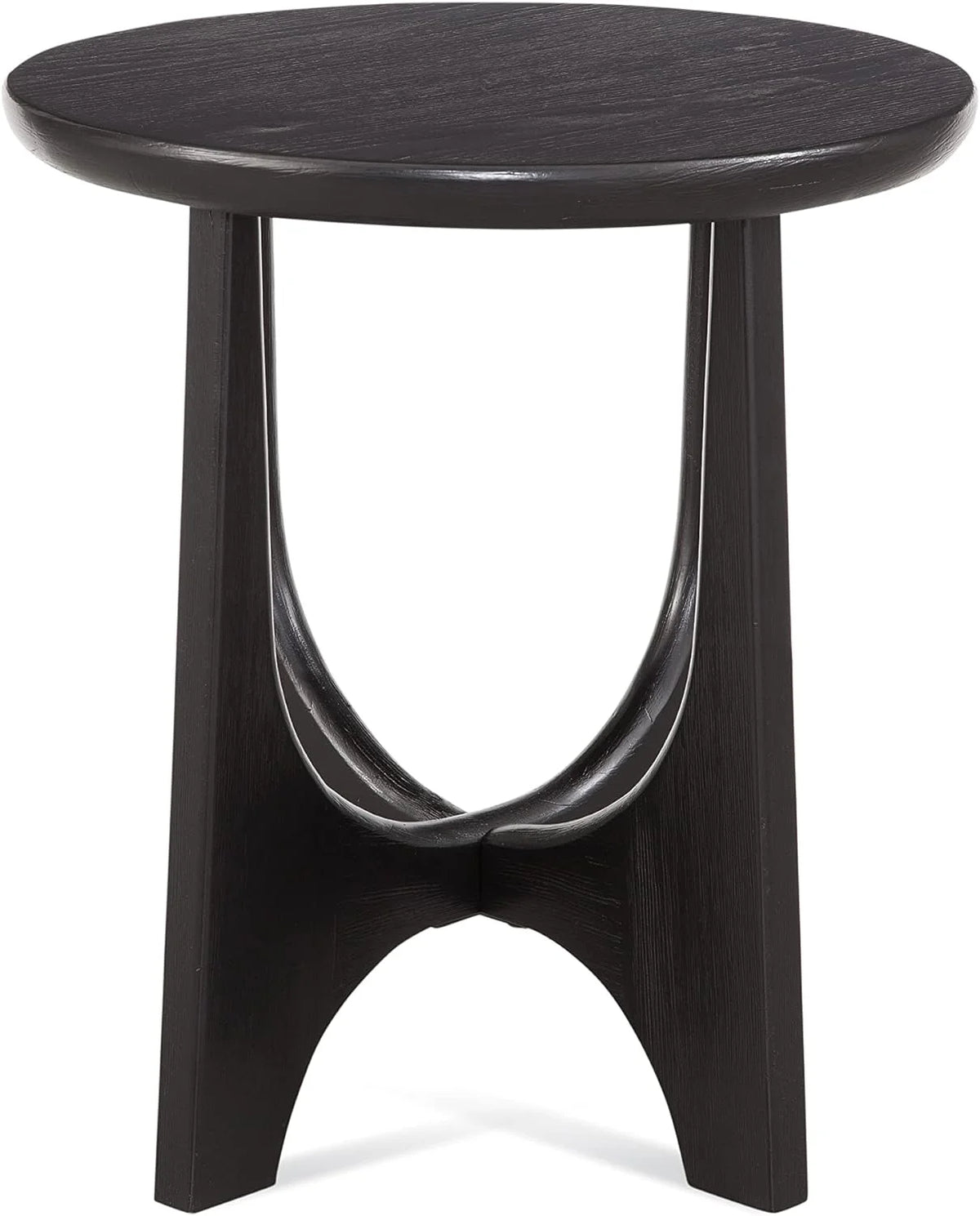 Black Round Wood End Table L4400