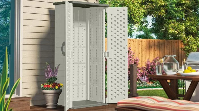 Resin Vertical Storage Shed, 22 Cubic feet F12133