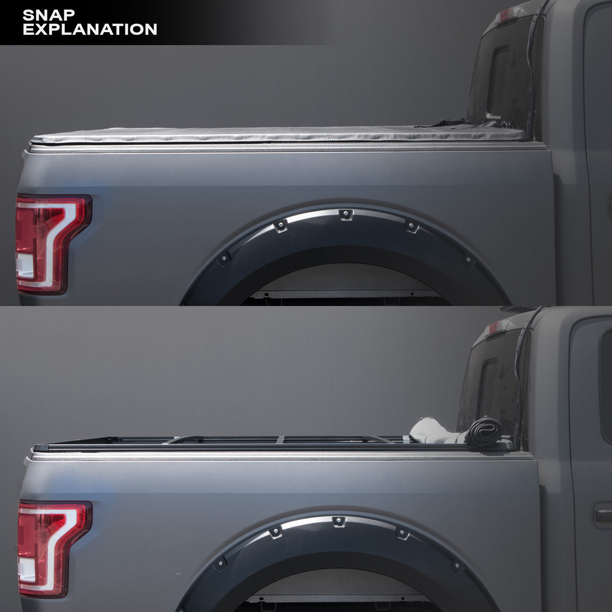 Black Hidden Snap Tonneau Cover U602707
