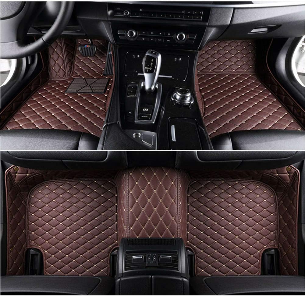 Custom Car Floor Mats Non-Slip Leather Floor Liners Black White Q519