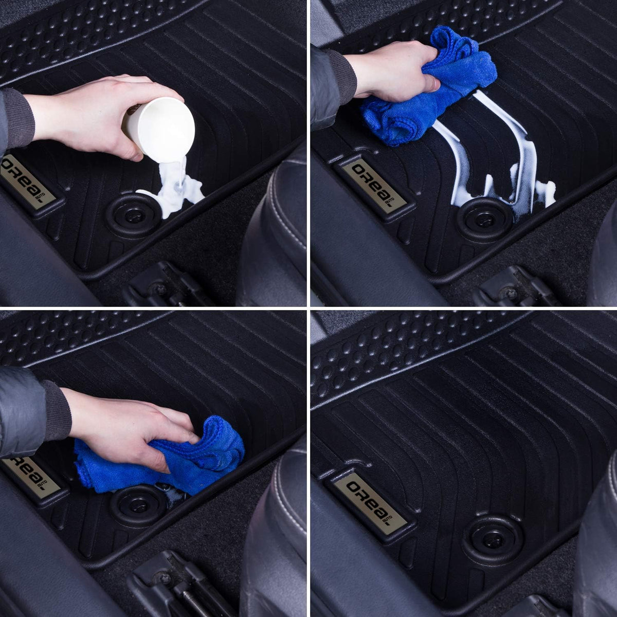 Black Floor Mats Front and Rear Car Carpet N854