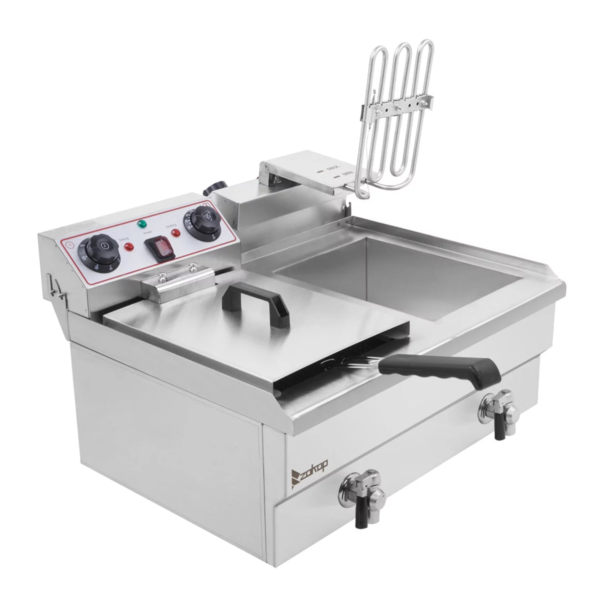 16L Stainless Steel Double Tank Deep Fryer 3400W V5232