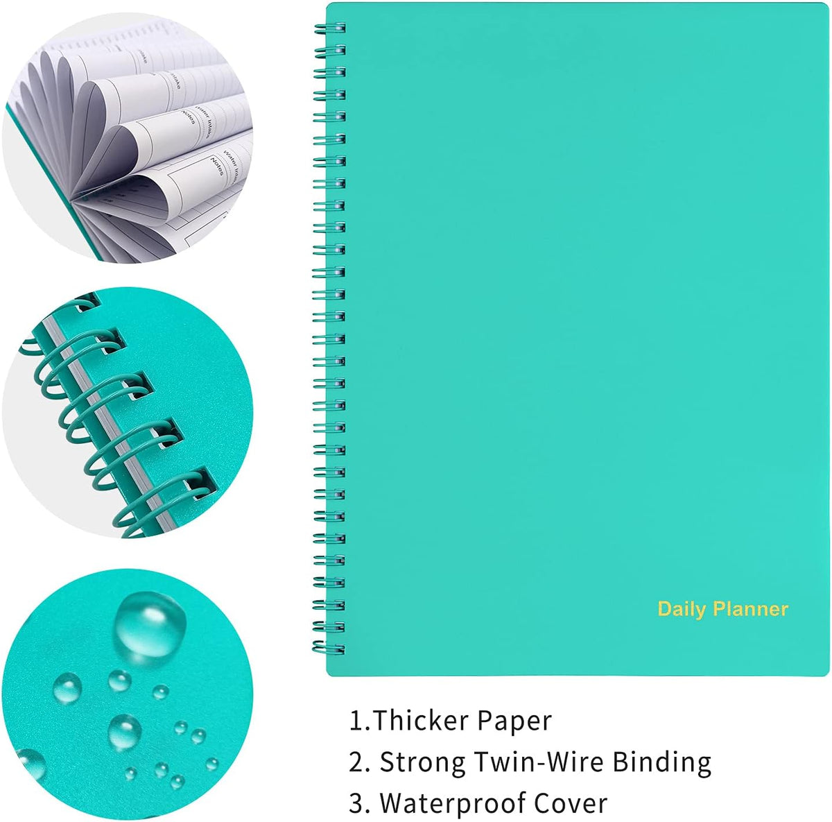 Green 5.2"x7.5" Undated Daily Planner B219395