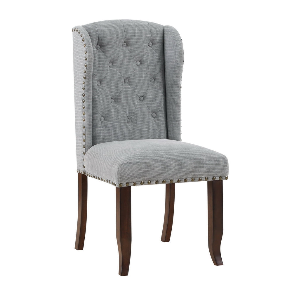 Brown and Grey Traditional Accent Dining Chair Set of Two R9989