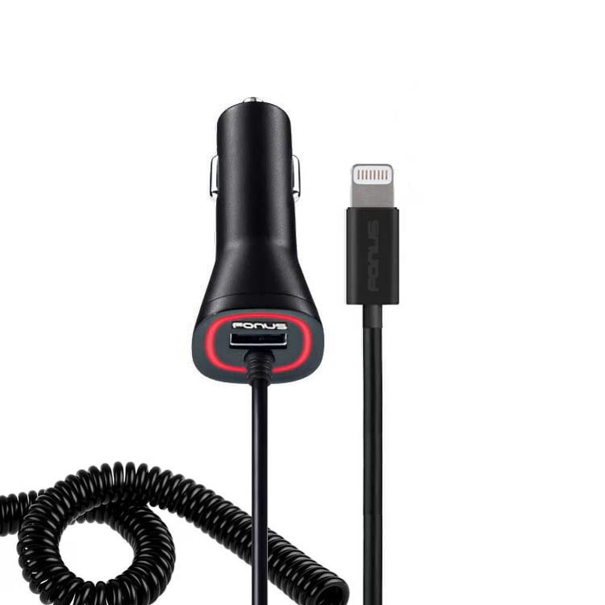 Car Charger with USB Port DC Socket Coiled A2X S5238