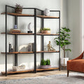 Rustic Brown 4-Tier Open Bookcase P9114