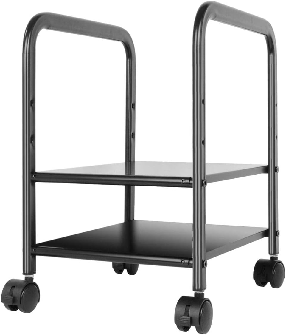 2-Tier CPU Rolling Stand with 4 Locking Swivel Casters N28559