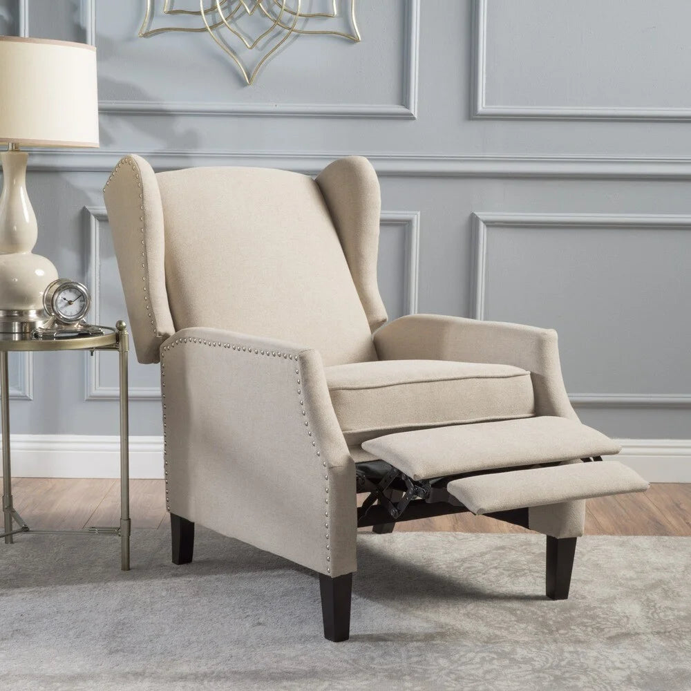 Taupe Tweed Wingback Pushback Recliner A232865